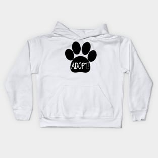 Adopt with Paw Print Kids Hoodie